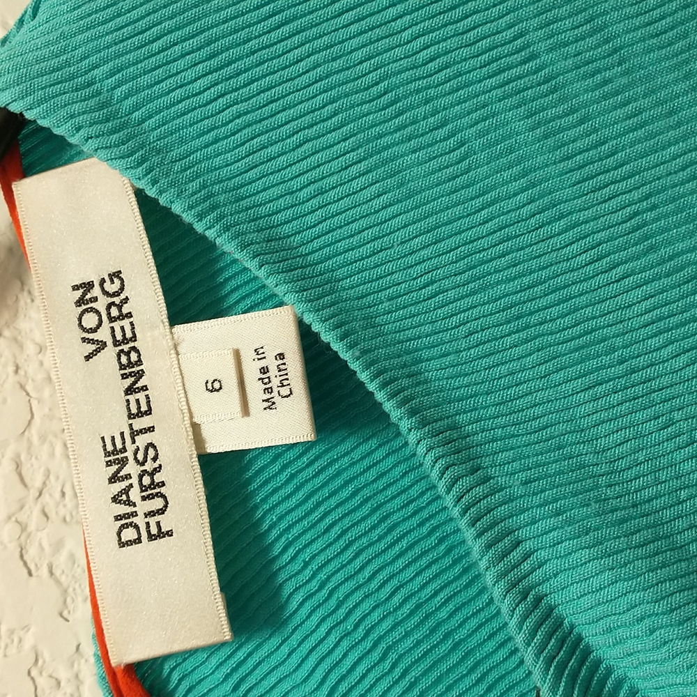 *sold* Diane von furstenberg color block sleeveless a-line dress size 6 - Picture 4 of 5